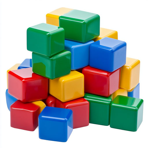 Realistic building blocks clipart, high resolution, isolated