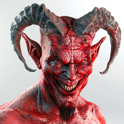 Devil clipart in realistic style on white background, sharp edges