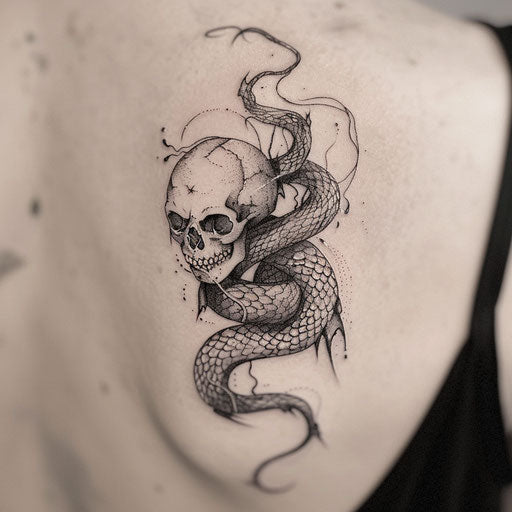 Entwined serpent and skull curse mark