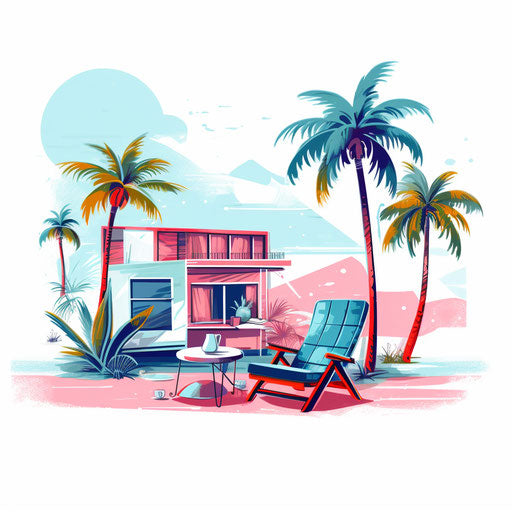 Minimalist style spring break holiday illustration