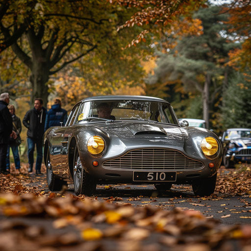 Vintage Aston Martin DB7 Zagato in classic car rally