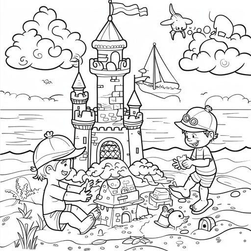 Child's play: building sandcastle beach