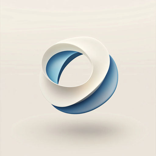 Elegant 3D logo design with abstract circular wave symbol