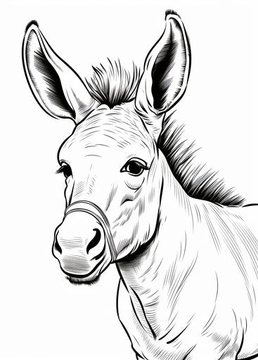 Unique free printable donkey coloring pages, political satire style