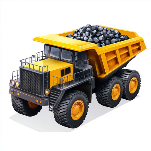 3D mining in photorealistic style on flat white background, isolated clipart