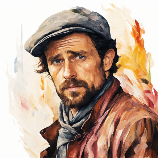 Movie clipart in the style of Oil painting, on white background