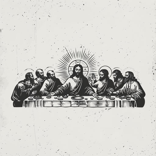 The Last Supper in sharp clipart style with minimalist approach