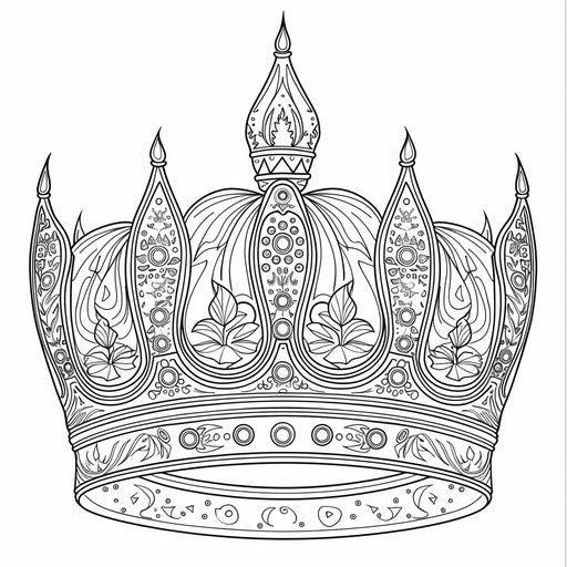 Medieval royal crown with engravings and jewels.