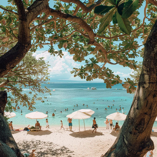 Nusa Dua Beach, Indonesia: families enjoying the sun and sea