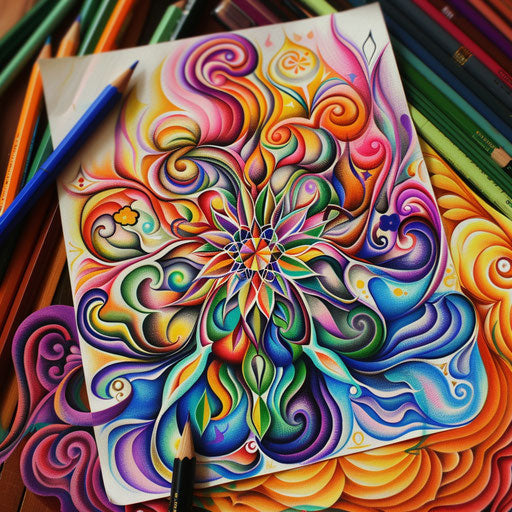 Psychedelic tattoo sketch of the Flower of Life