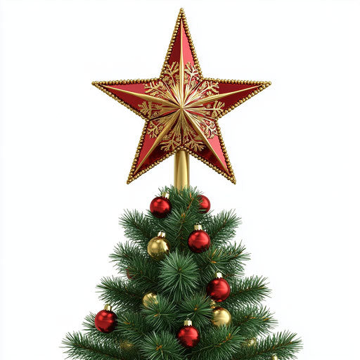 Realistic clipart of a Christmas tree star topper