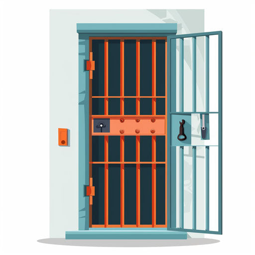 Prison clipart in photo realistic style on white background