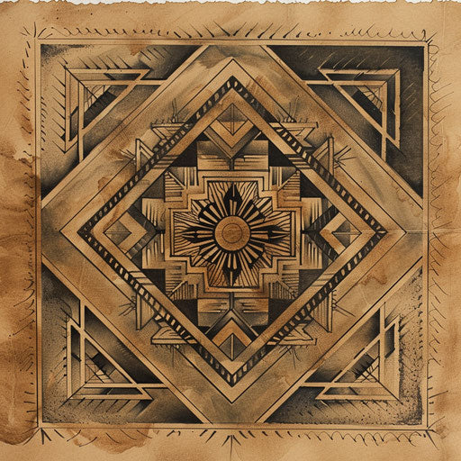 Rustic tattoo sketch of a Kalinga pattern