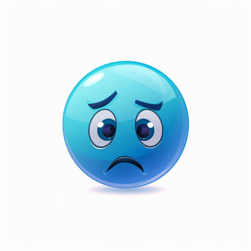 Sad blue sphere emoticon