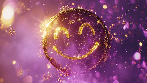 Smiling emoticon in glittery and shiny style