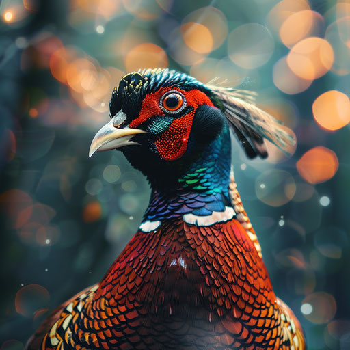 Pheasant bird with a curious expression