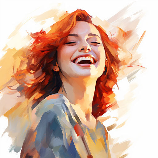 Cheerful clipart in the style of an oil painting, on white background