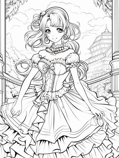 Free coloring pages for kids, anime posing coloring pages photo april 13, in the style of comic art, olympus m.zuiko digital ed 45mm f/1.2 pro, junko mizuno 3:4
