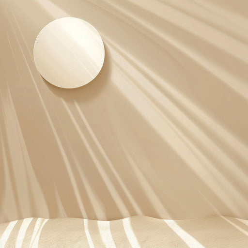 Realistic sunlight illustration on flat beige background