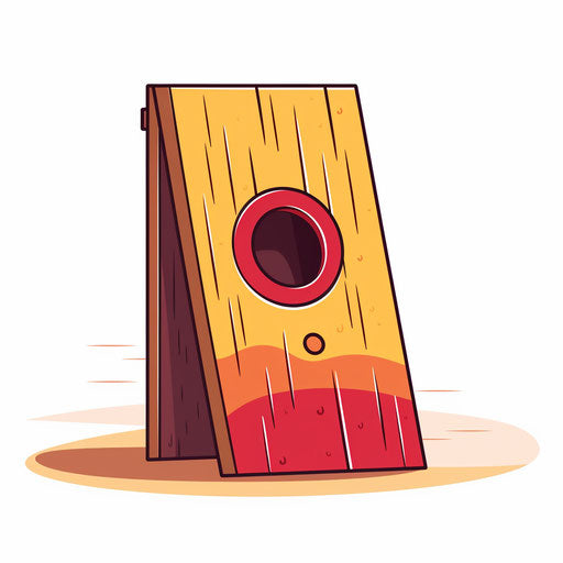 Minimalist Cornhole Illustration on White Background