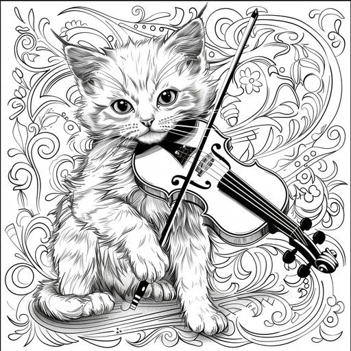 Cat playing violin
