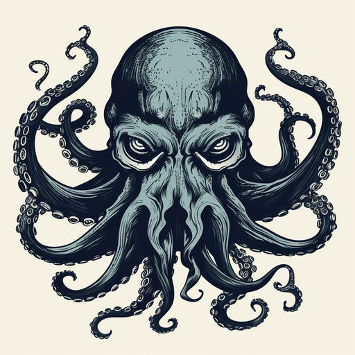 Inky octopus, precise lines, hand-drawn animation
