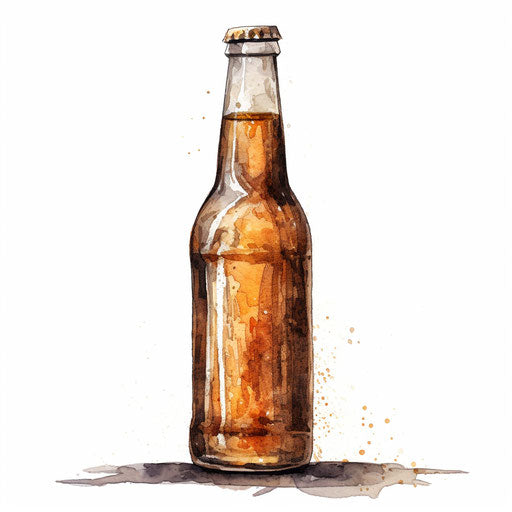Beer Bottle in Oil Painting Style