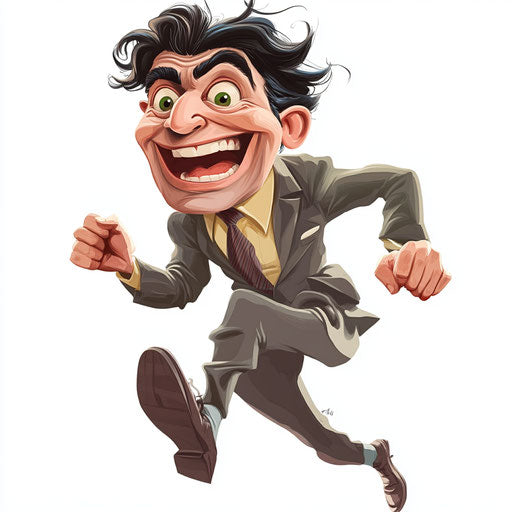 Humorous caricature of a tailor with human characteristics