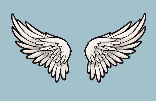Angel wings icon in hand-drawn animation style