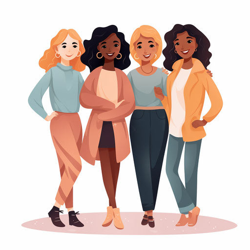 Friends in Minimalist style, on white background