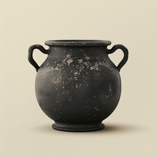 Realistic cauldron on flat cream background