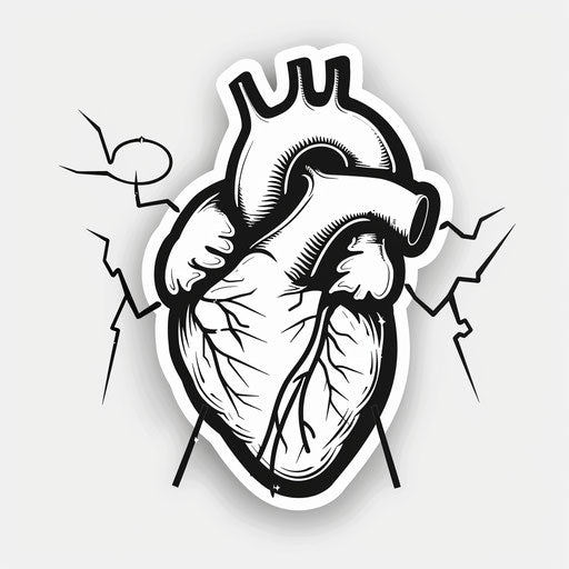 Aries heart beat line with Aquarius zodiac symbol