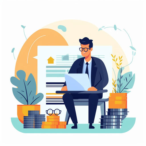 Budget clipart in Minimalist style, on white background