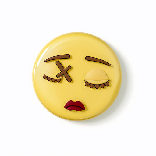 Sick yellow face with X over eyes and mouth