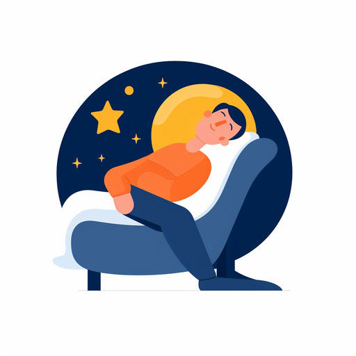 Minimalist nap illustration on white background