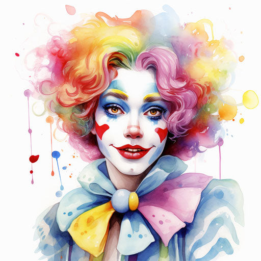 Clown in Pastel Colors Art Style