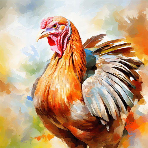 Thanksgiving turkey in Oil painting style, on white background