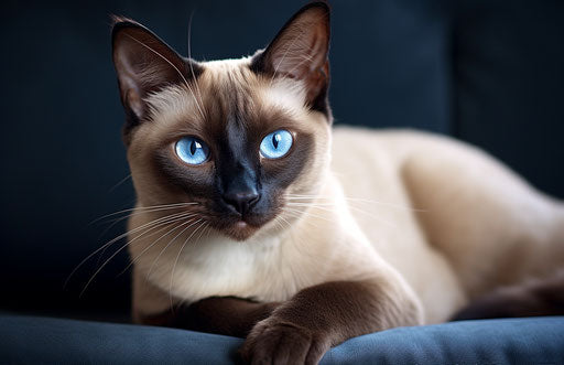 Siamese cats: dark beige and azure, light beige and white