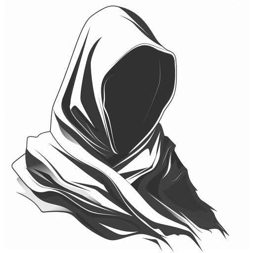 Minimalist clipart style flat tattoo sketch of a sleek hood design