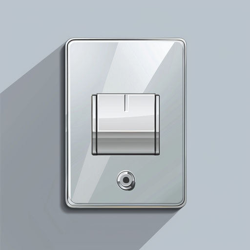 Flat silver background with realistic switch clipart