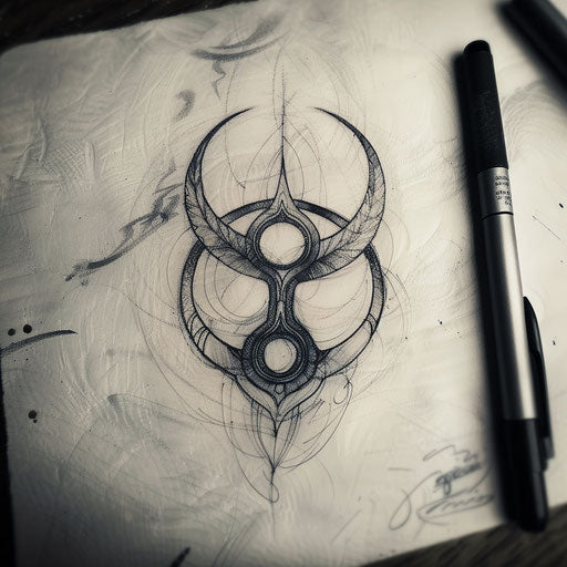 Elegant tattoo sketch of a Kalinga symbol