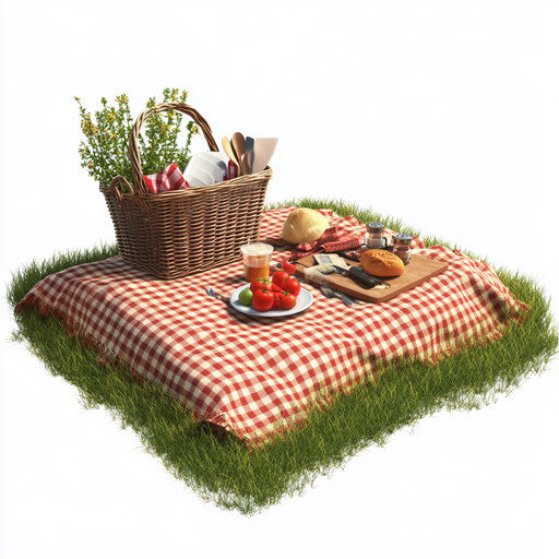 Realistic illustration of a picnic blanket