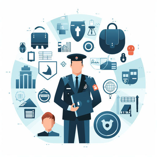 Minimalist style security clipart on white background