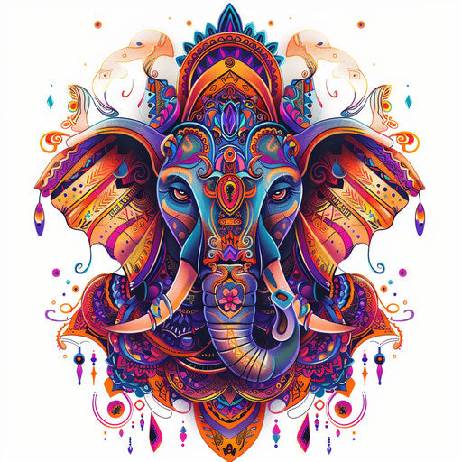 Bold and colorful tattoo sketch, flat clipart style with abstract patterns