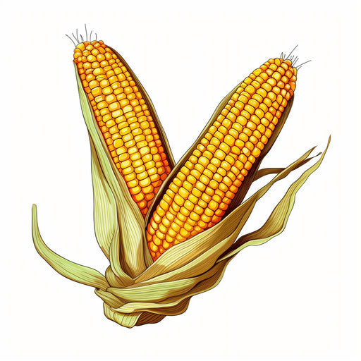 Minimalist corn illustration on white background