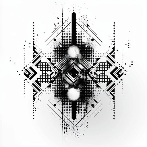 Cyber tribal tattoo of an optical illusion