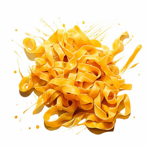 Pasta clipart in the style of Impressionistic Art, on a white background