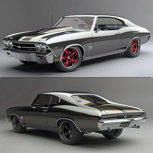 1969 Chevrolet Chevelle SS with sleek design and futuristic interior