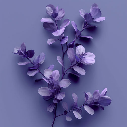 Realistic April bloom clipart on flat indigo background