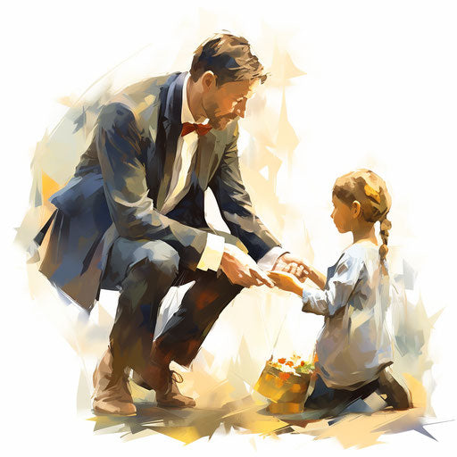 Helping others clipart in the style of Impressionistic Art